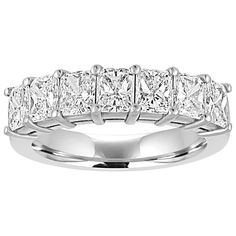 a wedding band with princess cut diamonds