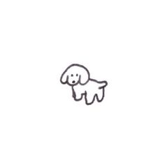 a black and white drawing of a dog on a white background with the words, i love dogs written below it