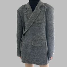 45916064055552|45916064088320 Casual Gray Blazer With Buttons, Gray Winter Blazer With Button Closure, Single Button Gray Outerwear For Winter, Gray Single Button Winter Outerwear, Gray Single Button Outerwear For Winter, Winter Gray Blazer With Double Button Closure, Trendy Gray Winter Blazer, Trendy Gray Blazer For Winter, Hair Pattern