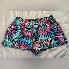 Bnwt Tie Dye Pink Sleep Shorts Size Medium Casual Multicolor Stretch Pajama Shorts, Casual Stretch Multicolor Pajama Shorts, Multicolor Relaxed Fit Pajama Shorts, Casual Multicolor Short Pajama Shorts, Casual Multicolor Shorts For Loungewear, Multicolor Summer Pajama Shorts With Relaxed Fit, Multicolor Relaxed Fit Summer Pajama Shorts, Sleep Shorts, Pink Color