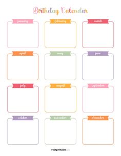 the printable birthday calendar is perfect for kids to use in their classroom or home