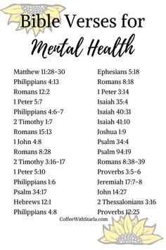 the bible verses for mental health