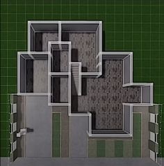 an overhead view of a floor plan for a house in the middle of a field