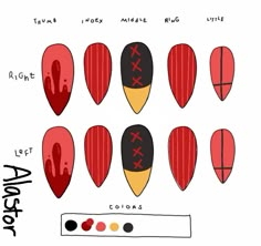 Im making too many of these :p Alastor Nail Art, Paint Nails Like A Pro, Anime Nail Designs, Trendy Painting Ideas, Idol Nails, Ideas For Short Nails