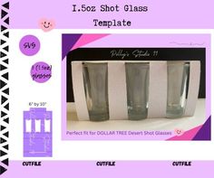 three shot glasses are shown with the price label below them for $ 3 95 each