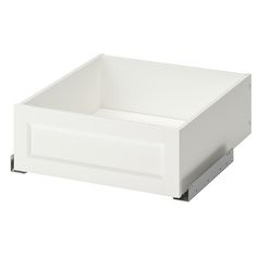 a white drawer with two drawers on the bottom and an open drawer in the middle