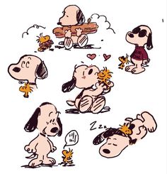 the peanuts cartoon characters are having fun with each other