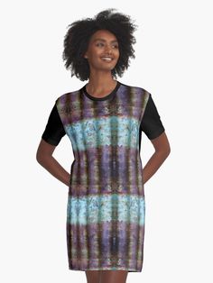 "Corrugated Abstract in Purple and Blue - by Avril Thomas" Graphic T-Shirt Dress for Sale by MagpieSprings | Redbubble