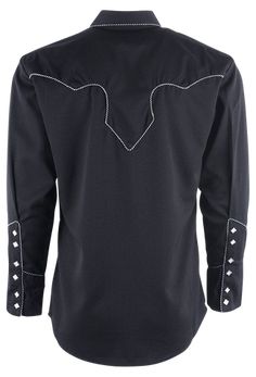 Scully Black Vintage Western Diamond Pearl Snap Shirt | Pinto Ranch