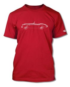 a red shirt with a bus drawn on it