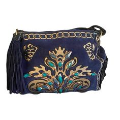 There Is A Little Rubbing Where The Hardware And Strap Meet. Blue Bohemian Bag For Evening, Blue Bohemian Evening Bag, Large Purse, Color Blue, Bag Lady, Purse, Handbags, The Originals, Outfit Inspo