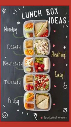 lunch box ideas on a chalk board