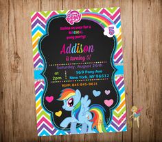 this is an image of my little pony birthday party printables with rainbow and black background