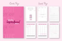 the printable planner is shown in pink