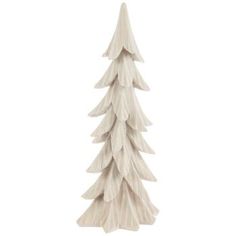 a white ceramic christmas tree on a white background