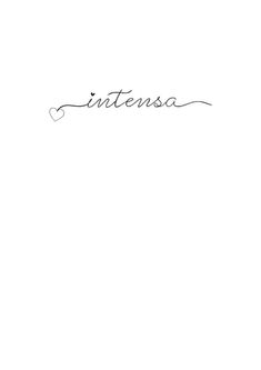 the word intensa is written in cursive writing on a white background