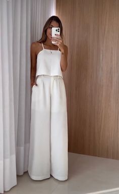 Semiformal Outfit Mujer, Semi Formal Outfits, Beige Outfit, Lazy Outfits, White Outfit, Formal Looks