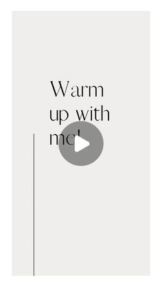 the words warm up with no 1 are shown in black and white, while an image of