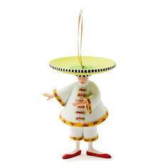 a figurine with an umbrella on its head