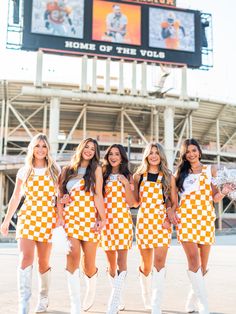 The perfect outfit for game day! Our Orange & White Overall Bib Checkerboard Dress, part of our Tennessee Gameday Collection, will make you stand out in the crowd. With a fun, quirky design and comfortable fit, you'll be the talk of the tailgate party. Go Vols! Trucker Hat Fashion, Go Vols, Orange Amp, Gameday Dress, Tailgate Party, Quirky Design, Dress Gift, Dress Romper, Orange White