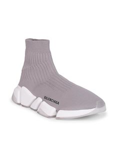 Balenciaga Speed 2.0 LT Sneakers  Size 38  MSRP: $1,050 color:Grey White An iconic sock-like sneaker with easy slip-on styling. 80% polyamide/20% elastane upper Slip-on style 80% polyamide/20% elastane lining 80% polyamide/20% elastane trim Rubber sole Made in Italy Iconic Socks, Balenciaga Speed, Puma Fierce Sneaker, Grey And White, Slip On Sneaker, High Top Sneakers, Rubber Sole, Balenciaga, Athletic Shoes