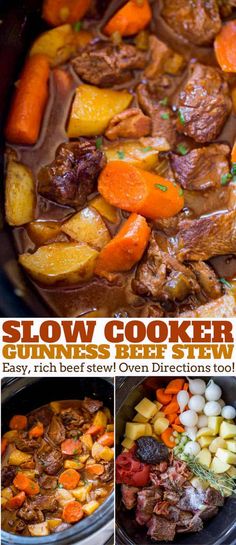 slow cooker guinness beef stew with carrots and potatoes