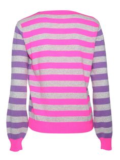 Wool and cashmere sweater, V-neck, color block striped inlay, ribbed edges, wide sleevesComposition: 90% Wool 10% Cashmere | Kangra Women's V-neck Sweater in Fuchsia | FW23/24 Cashmere Sweater, V Neck Sweater, Cashmere Sweaters, Vneck Sweater, Neck Sweater, Color Block, Cashmere, V Neck, Wool