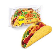 two tacos are sitting next to each other