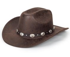 PRICES MAY VARY. Quality Fabric:Made from PU leather , our Western Cowboy Hat is crafted for durability and comfort, Comfortable to wear, long time wear will not feel stuffy Size:Hat Circumference: 56-58cm/22-22.8",Brim Width: 7cm/2.75",Hat Height: 16cm/6.28",Adjustable strap inside, This PU leather cowboy hat fits most adults men and women Cowboy Style:This Classic Cowboy style hat that will complement your western look. The wide brim Brim and vintage buckle makes the Brown and Black cowboy hat Cowgirl Hat Aesthetic, Brown Cowgirl Hat, Fictional Outfits, Cowboy Hat Crafts, Brown Cowboy Hat, Leather Cowboy Hats, Black Cowboy Hat, Outback Hat, Hat Aesthetic