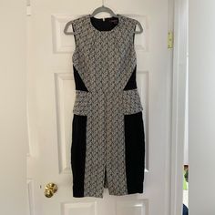 Rachel Roy Peplum Dress- Nwot, In Excellent Never Worn Condition. Size 6, Back Zipper Closure. Patterned Design, With Solid Black Color Block. Rachel Roy, Size 6 Dress, Solid Black, Peplum Dress, Color Block, Black Color, Pattern Design, Size 6, Womens Dresses