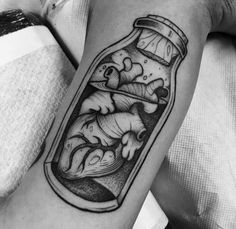 Heart In A Bottle Tattoo, Heart Made Of Glass Tattoo, Heart In A Jar Tattoo, Caged Heart Tattoo, Heart Shaped Bottle Tattoo, Skull In A Bottle Tattoo, Skull In A Glass Tattoo, Ship In A Bottle Tattoo, Jar Tattoo