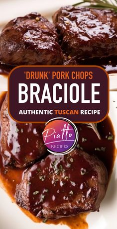 the cover of drunk pork chops braciole