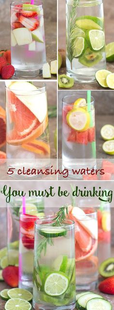 the steps to making water with fruits and vegetables in it, including lemons, strawberries