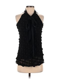 Etcetera Sleeveless Blouse Size: 00 Tops - new. 96% POLYESTER, 4% SPANDEX | Etcetera Sleeveless Blouse: Black Tops - Size 00 Fitted Black Halter Neck Blouse, Black Stretch Sleeveless Blouse, Black Halter Neck Blouse For Summer, Black Sleeveless Halter Top For Spring, Black Sleeveless Blouse, Blouse Black, Black Sleeveless, Sleeveless Blouse, Sleeveless Top