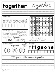 printable worksheet for beginning with letters and numbers