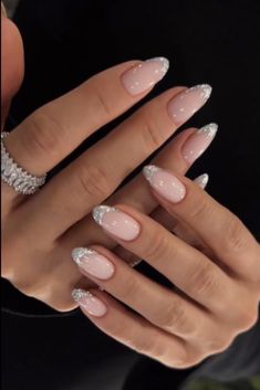 25  Chic French Tip Nail Designs to Elevate Your Look French Nails Shimmer, French Tips Glitter Line, Shimmery French Manicure, Vtip French Nails, Tip Nail Designs, French Icons, Beauty Habits, French Tip Nail Designs, White Tip