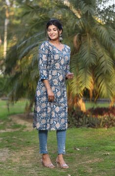 Order Bagru hand block printed pure cotton long kurti by whatsapp +918875877278 Cotton Tops Designs, Suit Design, Suit Designs, Kurti Designs, Senior Pictures, Cotton Tops, Women Fashion