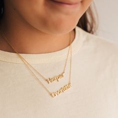 Give a meaningful gift to your child that they will wear every day with our Custom Kid’s Name Necklace. Both dainty and minimalist, this necklace can be personalized with any name and can even include cute symbols to make this jewelry piece more unique. Material: High-Quality Solid 925 Sterling Silver Finish: Sterling Silver ∙ 18K Gold ∙ Rose Gold Dimensions: Depending on your font choice, height sizes range from 3mm to 4mm lowercase SKU: HH-NH02F87 Everyday Custom Nameplate Charm Necklace, Minimalist Custom Name Charm Necklace Adjustable, Minimalist Adjustable Custom Name Charm Necklaces, Minimalist Adjustable Custom Name Charm Necklace, Everyday Adjustable Charm Necklaces With Custom Name, Everyday Adjustable Charm Necklace With Custom Name, Everyday Adjustable Custom Name Charm Necklaces, Everyday Adjustable Custom Name Charm Necklace, Dainty Customized Name Necklace For Everyday Wear