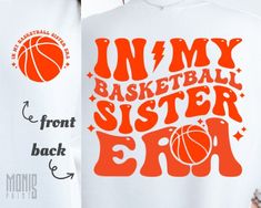 two shirts that say in my basketball sister iron