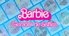 the title for barbie's selfie generator, which is featured in an advertisement