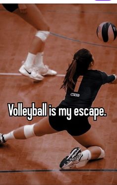 a woman is playing volleyball on the court