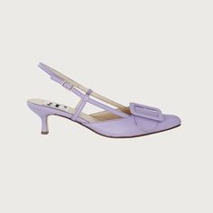 MIA LAVENDER LEATHER Heels andreacarrano Milk Design, Everyday Heels, Mid Heels Pumps, Boot Pumps, Flat Boots, Leather Buckle, Mid Heel, Drawing Inspiration, Pumps Heels