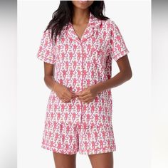 Nwt!! New Soft Pink Short Pajama Short Set Size Small. Stock Pic Is Not Actual Pj Set As It Has Yellow Bananas And Pink Trimming- Similar To But Not Exact. Roller Rabbit Monkey, Pajamas Shorts Set, Pajamas Shorts, Womens Loungewear Sets, Comfortable Pajamas, Set Outfits