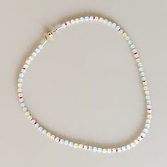 Check out our milky glass beads with delicate miyuki beads. This design in offered in three different lengths and perfect to wear solo, or layered! Everyday White Single Strand Beaded Necklace, Trendy White Single Strand Beaded Necklace, Trendy White Faceted Bead Necklaces, Trendy White Necklace With Spacer Beads, Trendy White Necklaces With Faceted Beads, Trendy White Necklace With Faceted Beads, Adjustable Single Strand White Beads, White Beaded Chain Bracelets, White Dainty Beaded Chain Necklace