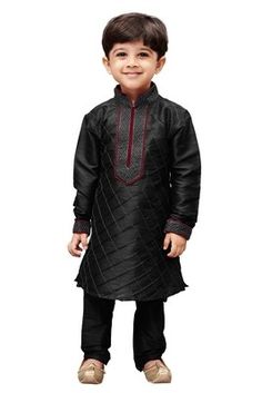 Design Kurta, Black Kurta, Cotton Art, Winter Baby Boy, Kurta Cotton, Full Sleeve Top, Silk Bottoms