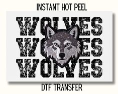 an image of a wolf with the words, instant hot peel wolverine's wolves