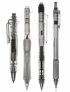 four different types of pens and their attachments