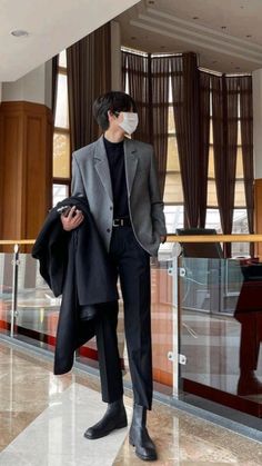 Korean Formal Outfit, Korean Outfits Men, Men Formal Outfit, Formal Boys Outfit, Korean Street Fashion Men, Thinking Positive, Semi Formal Outfits, Formal Men Outfit, Aesthetic Outfits Men