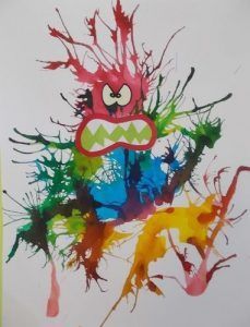 an image of a monster made out of paint