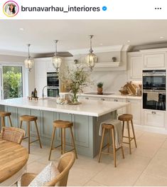 Kitchen With Island And Dining Table, Small Open Plan Kitchens, Inframe Kitchen, Kitchen Colours, Kitchen Diner Extension, Open Plan Kitchen Dining Living, Lovely Kitchen, Bespoke Kitchen Design, Small Kitchen Layouts